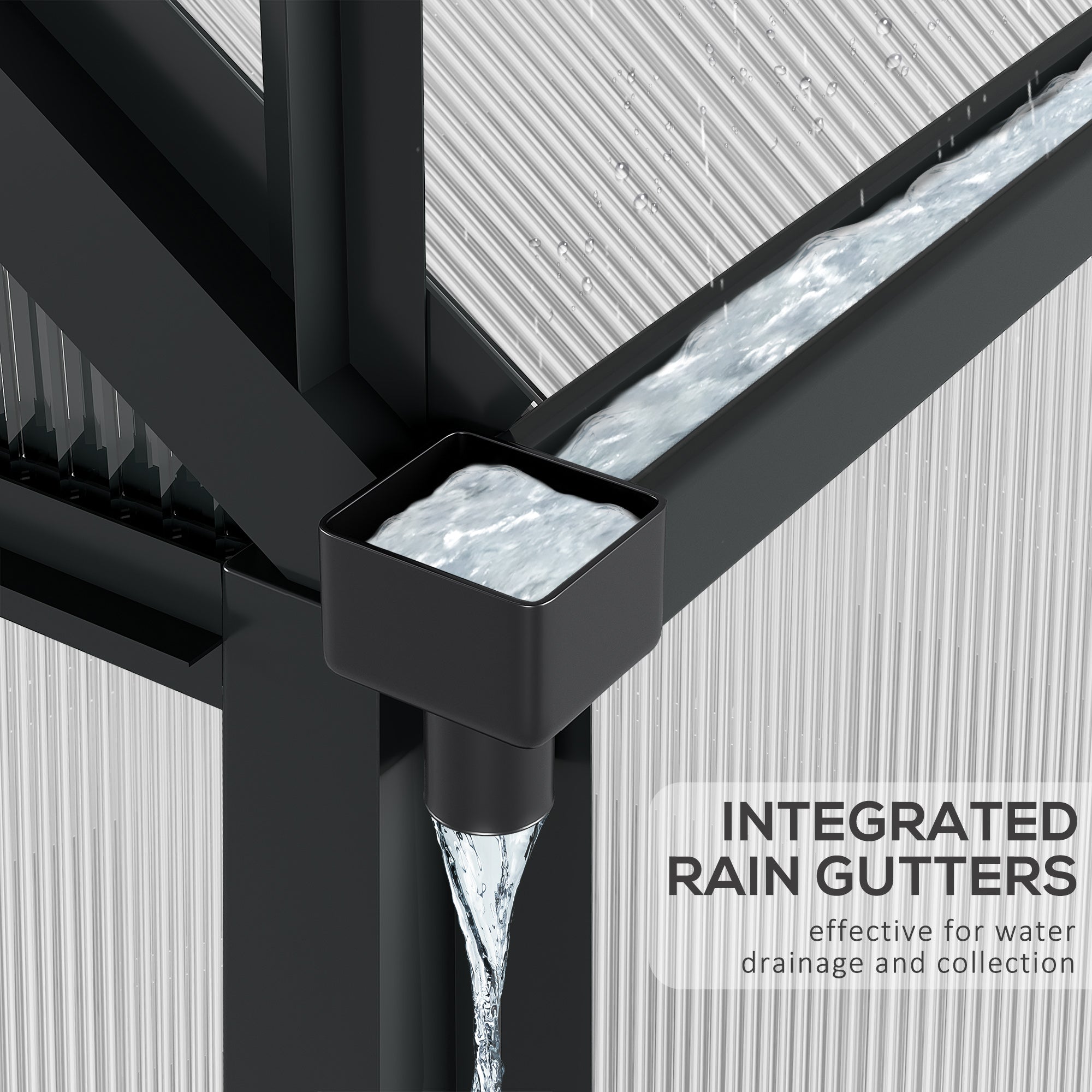 Outsunny Durable Outdoor Greenhouse 6.2'x8.3'x6.6' with PC Board, Slide Door for Extended Gardening - Grey