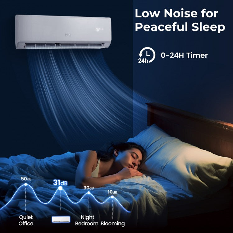 Energy Star Certified 18000 BTU 21 SEER2 208-230V Mini Split Air Conditioner and Heater Wifi Enabled White