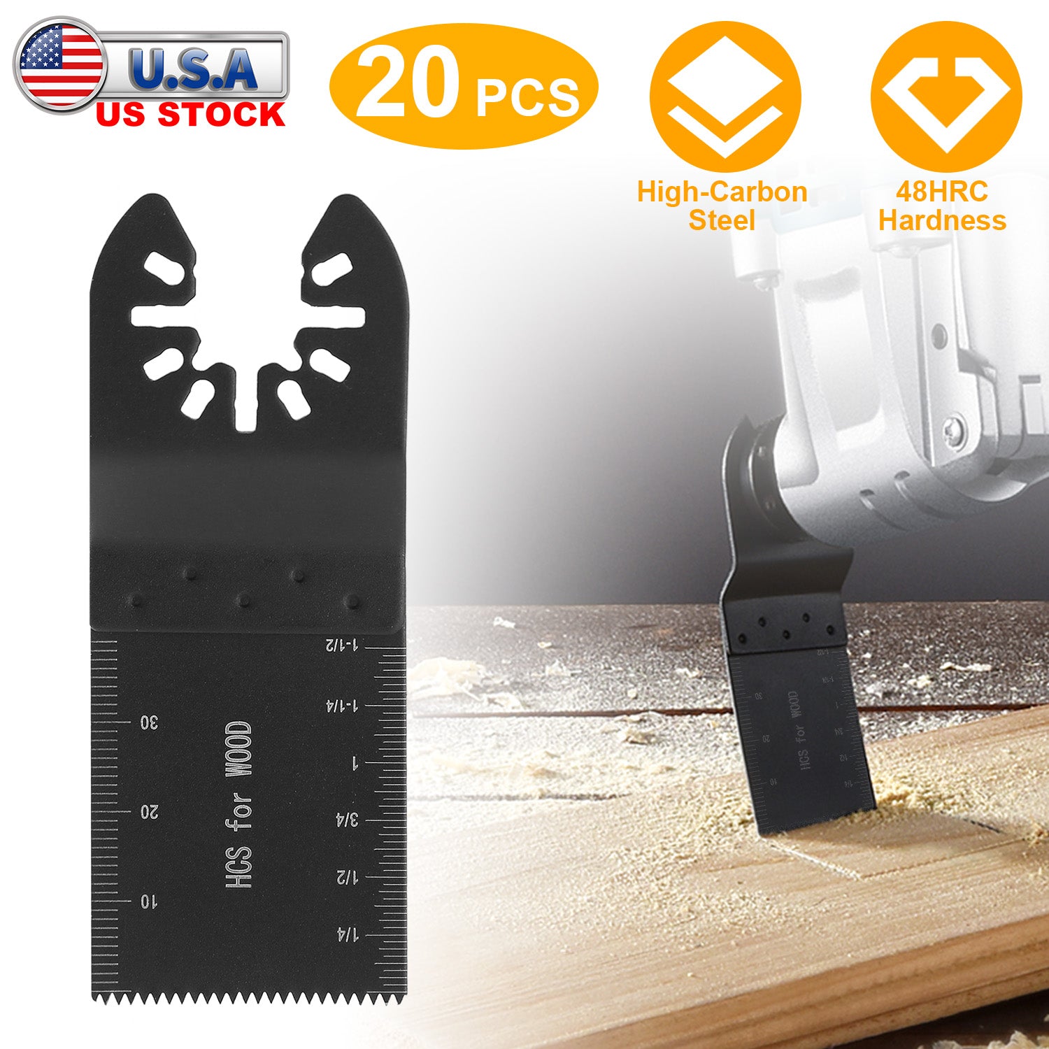 20 Saw Blade Metal Oscillating Multitool Cutter Fit for Fein Multimaster Multi-Max Dewalt Craftsman Ridgid Makita Milwaukee Rockwell