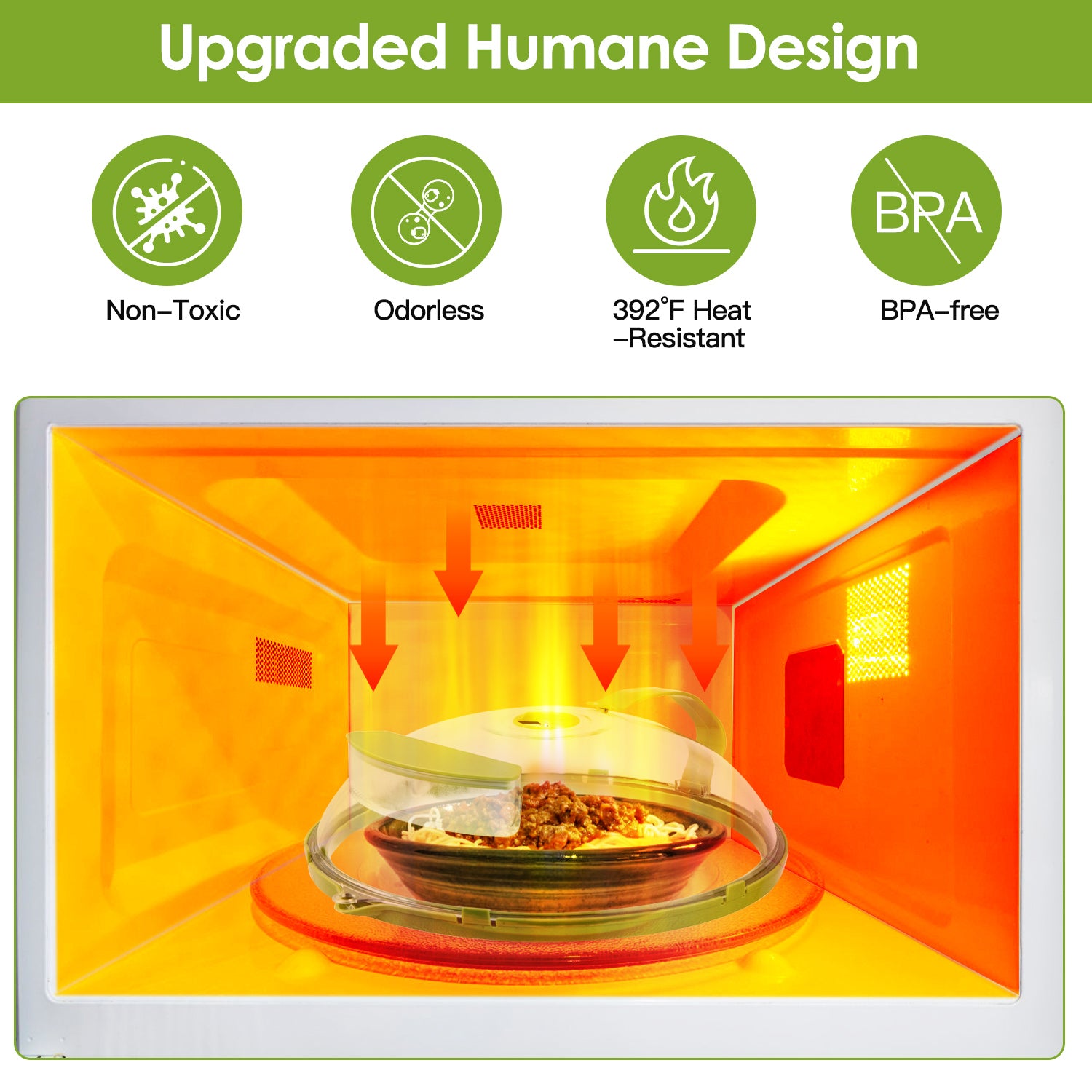 2Pcs Transparent Microwave Covers for Food Splatter Cover Lid Food Splatter Guard Protector with Handle Adjustable Steam Vents Water Storage Box