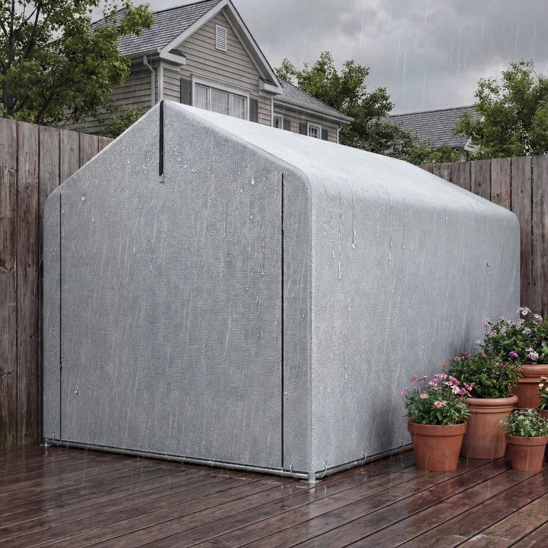 7' x 5' Portable Shed, Waterproof Bike Tent with Roll-up Zipper Door and Galvanized Metal Frame for Bike
