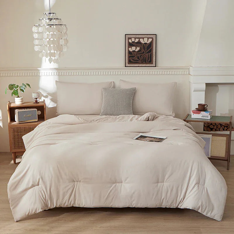 Cross-border Synthetic Quilt Four Seasons Duvet Insert Washed Cotton Brushed Duvet Insert Factory Foreign Trade Wholesale