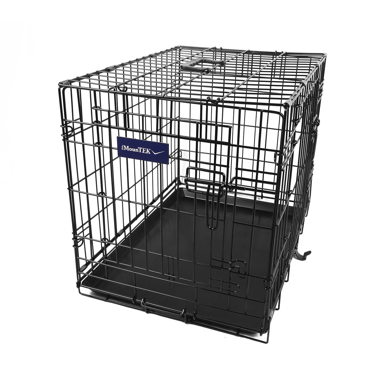 30inches Dogs Crate Folding Metal Pets Crates Double Door Puppy Cage Easy Set Up