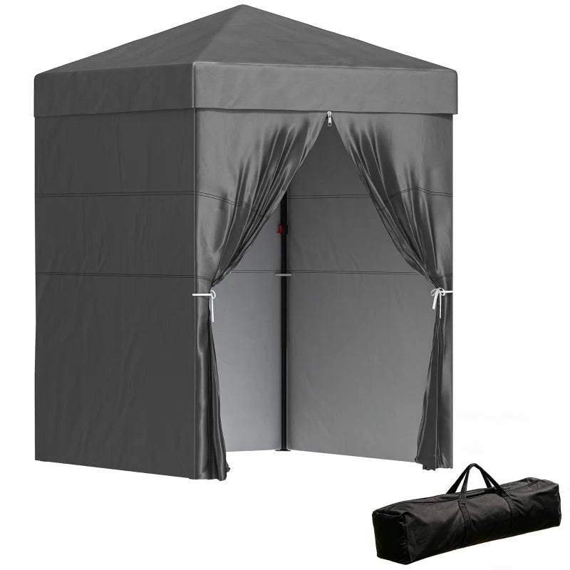5 x 5 ft Compact Pop Up Canopy Tent, UPF 50+ Changing Room, Portable Instant Privacy Canopy with Mesh Window, Dark Grey
