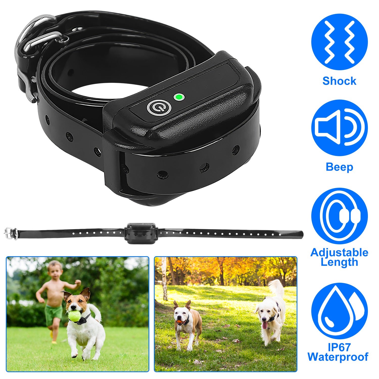 Electric Dog Training Collar Rechargeable Receiver Beep Shock for small Medium Large Dogs