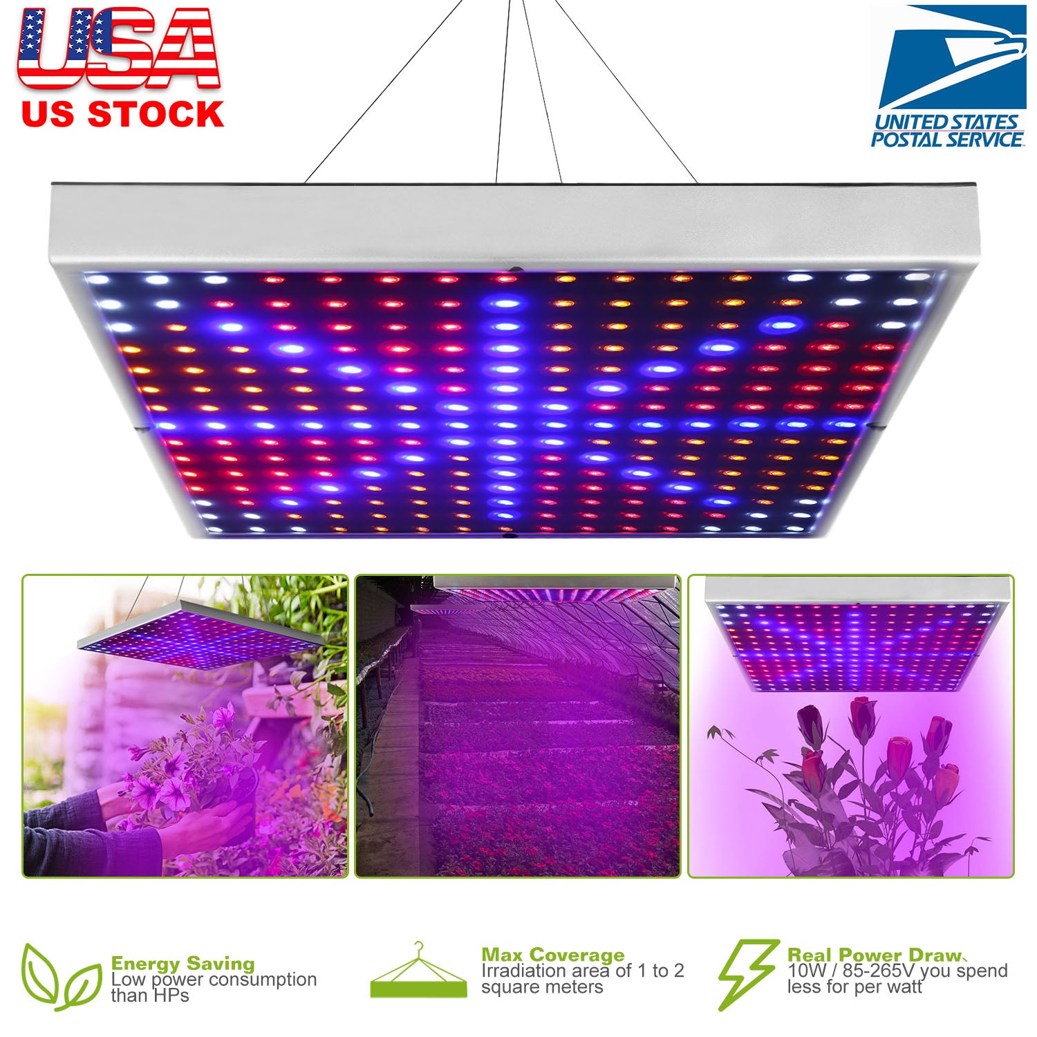 LED Grow Light Full Spectrum Hanging 225 LEDs Plant Grow Lamp Indoor Grow Light for Greenhouse Succulents Seedlings Plants Veg and Flower?15W LEDs?
