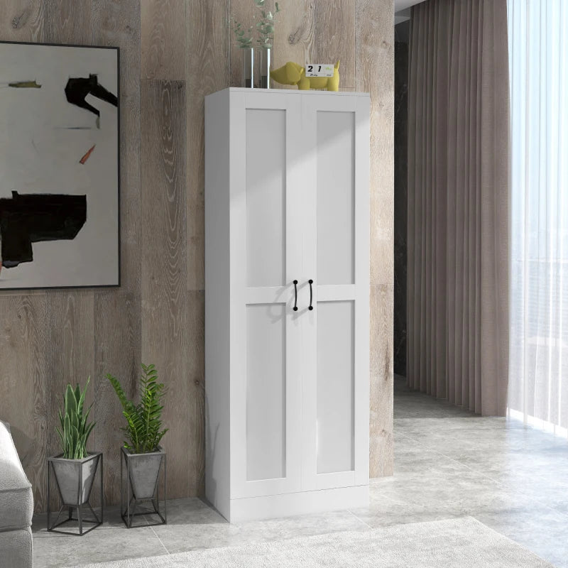 69" Pantry Cabinet with Storage, Kitchen Pantry Storage Cabinet with Soft Close Doors and Adjustable Shelves, White