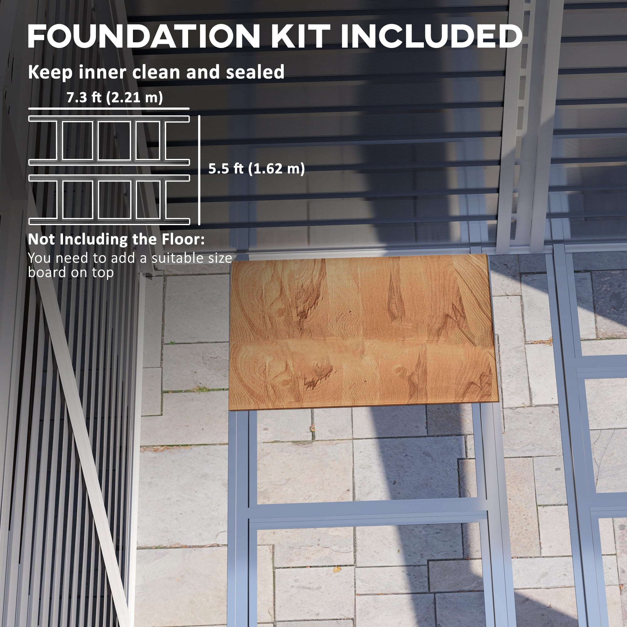 Outsunny 8' x 7' Outdoor Storage Shed, Galvanized Steel Metal Garden Shed w/ Sliding Lockable Doors, Floor Frame, Vents, Waterproof Tool Shed for Backyard, Lawn, Patio, Light Grey