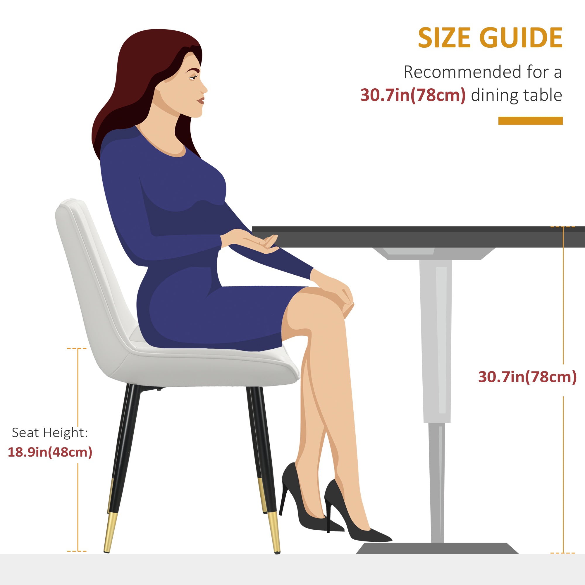 HOMCOM Dining Chair Pair: Modern PU Leather Upholstered, Steel Legs, Kitchen Chairs, Cream Hue for Living Room, Bedroom