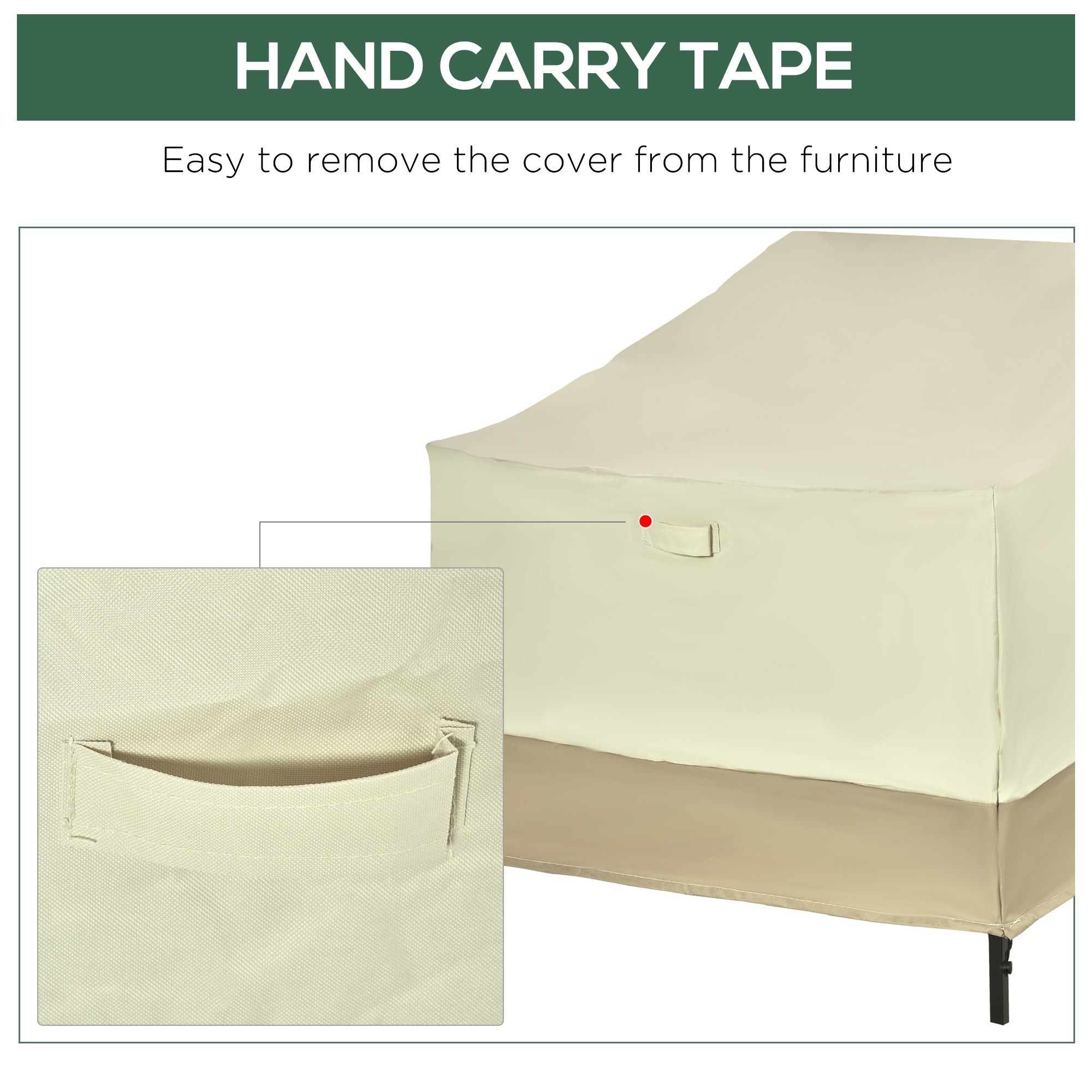 Outsunny Outdoor Furniture Covers Waterproof White 38.2" L x 36.6" W x 24.8"/32.7"H 600D Oxford Cloth