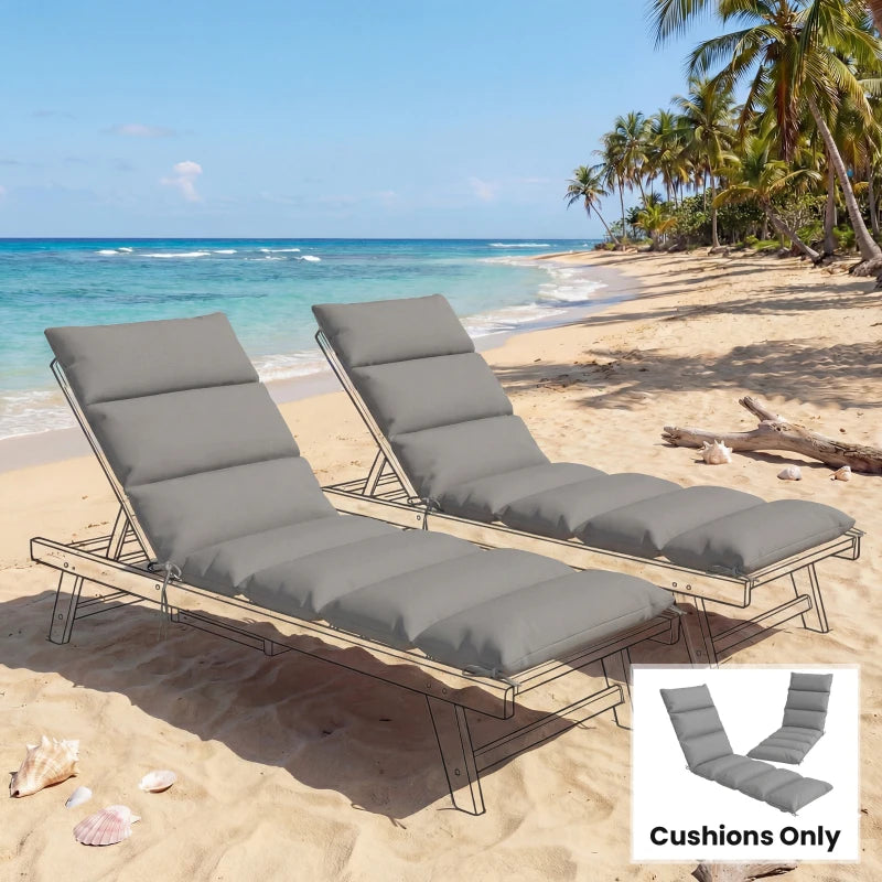 Outdoor Lounge Chair Cushion with Zipper Reversible Chaise Lounge Cushion for Patio Indoor/Outdoor Dark Grey