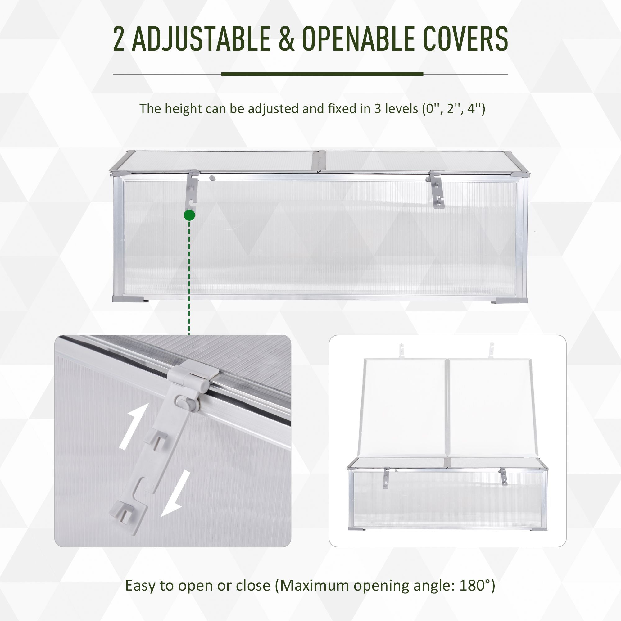 Outsunny Outdoor Indoor Grow Enclosure: 39''x23.5''x17.25'' with Adjustable Sunshine Board Cold Frame Larger Cavity