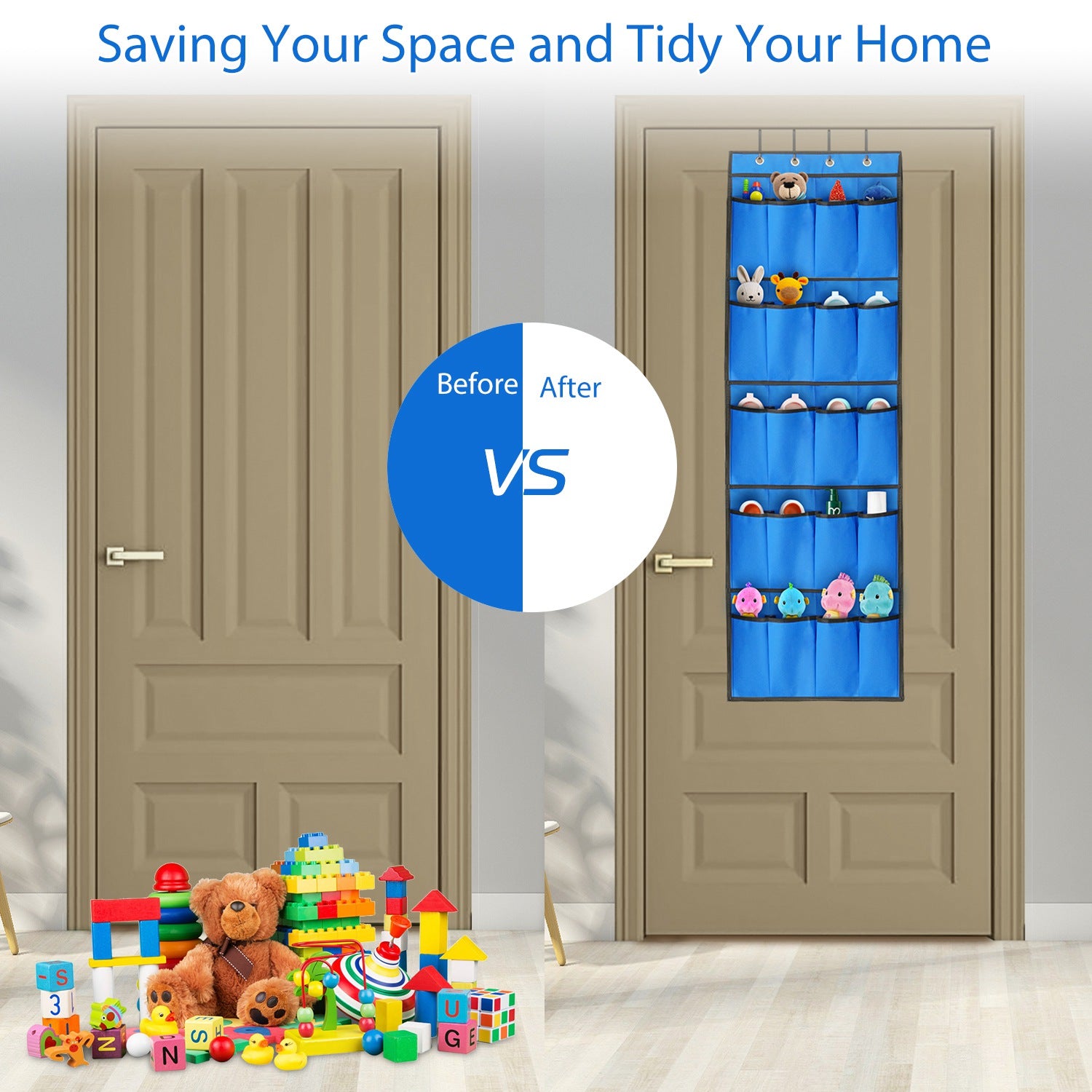 Over the Door Shoes Rack 20-Pocket Organizer 5-Layer Hanging Storage Shelf for Kids Shoes Closet Cabinet Slippers Small Toys