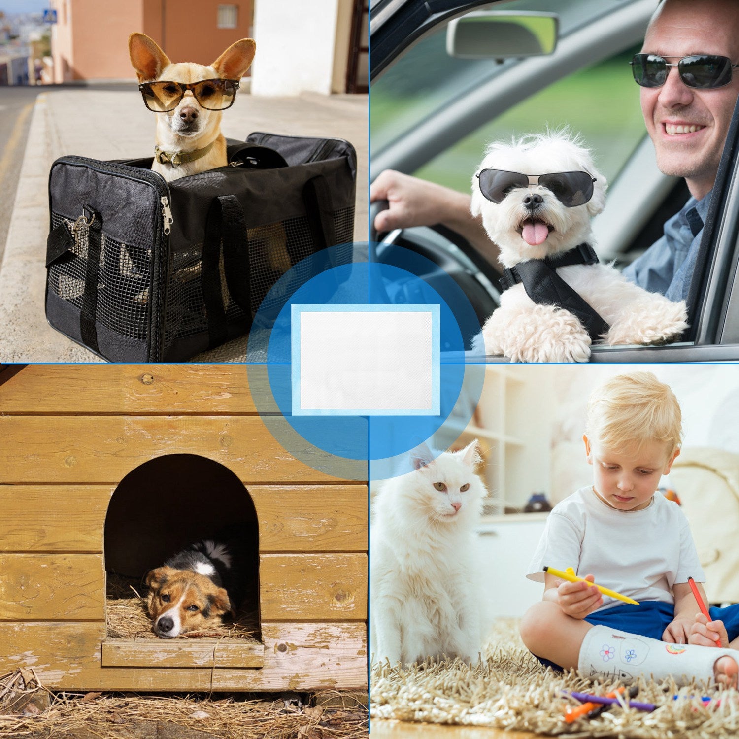 50Pcs/Set Dog Training Pads Puppy Pee Pads Cat Wee Mats Potty-Train 24’’*18’’ M