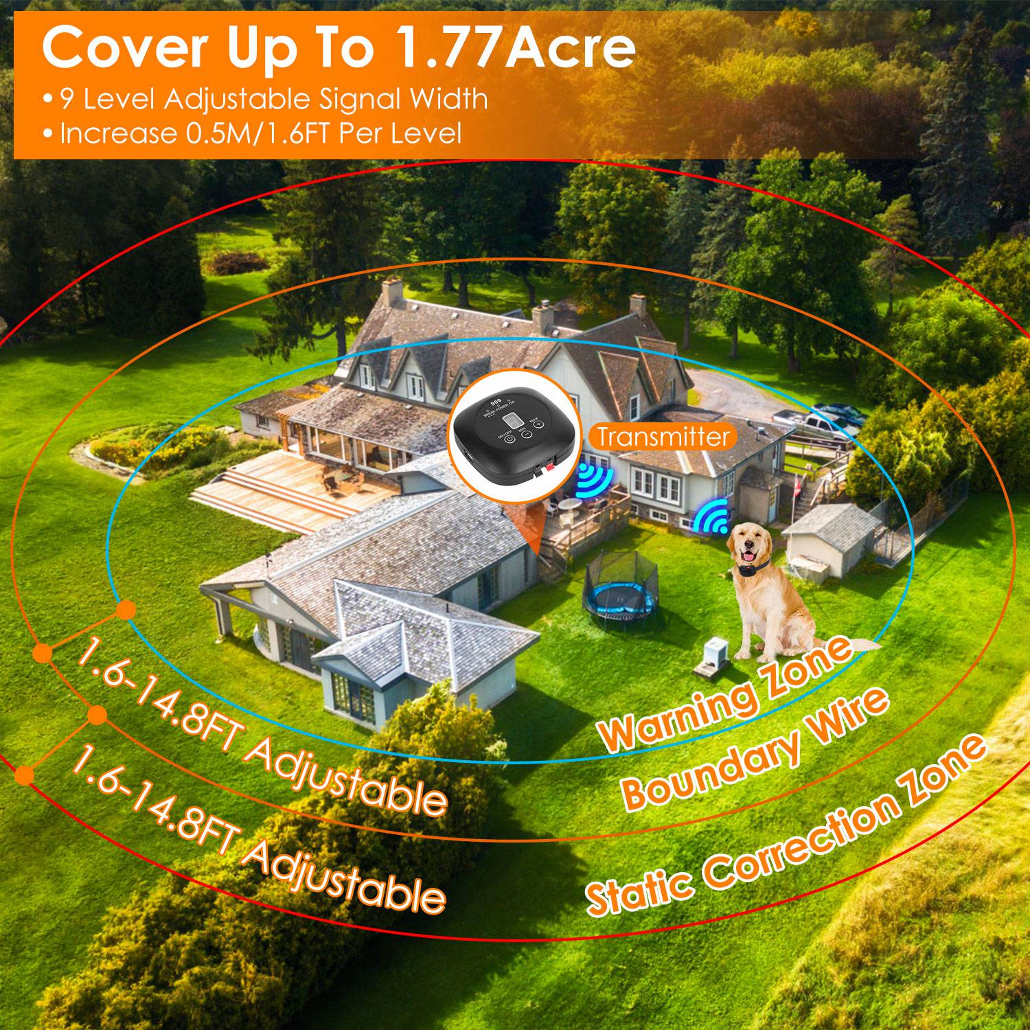 IPX8 Waterproof Electric Dog Training Collar Rechargeable Receiver Beep Vibration Shock for Small Medium Large Dogs