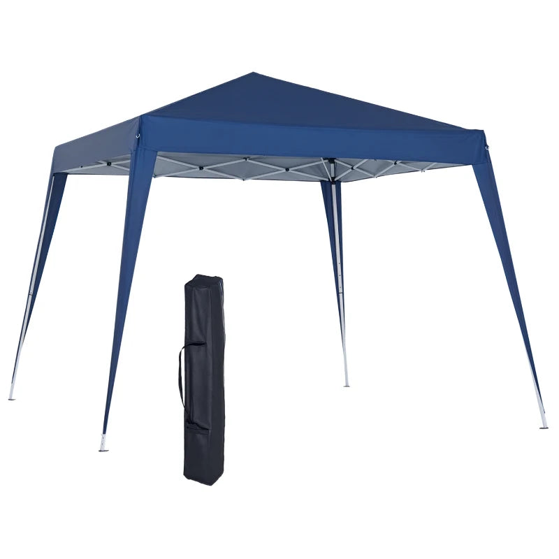 8' x 8' Pop Up Canopy, Outdoor Folding Tent, Portable Party Tent with Carrying Bag for Camping, Party, Picnic, Blue