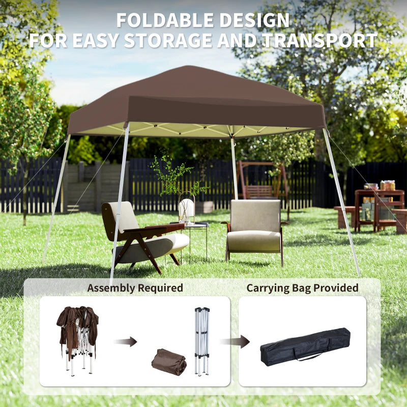 8' x 8' Pop Up Canopy, Outdoor Folding Tent, Portable Party Tent with Carrying Bag for Camping, Party, Picnic, Coffee