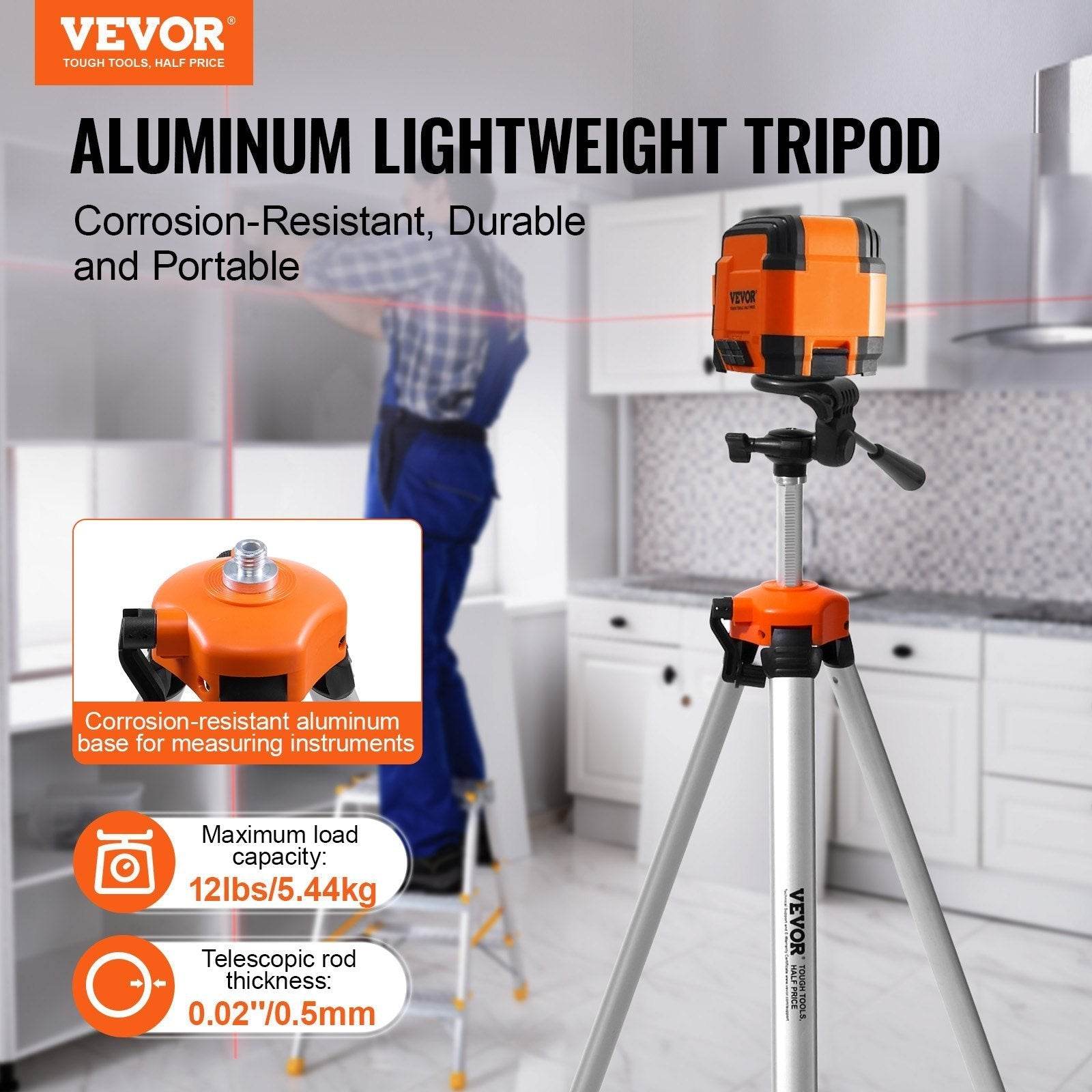 Laser Level Tripod  X 20 Thread 27.36-68.11 Inch Height Adjustment
