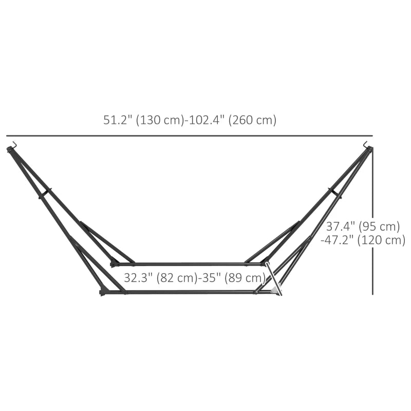 Foldable Hammock Stand, Portable 2 in 1 Hammock Chair Stand Only with Carry Bag, Load Capacity 120, for Patio, Black
