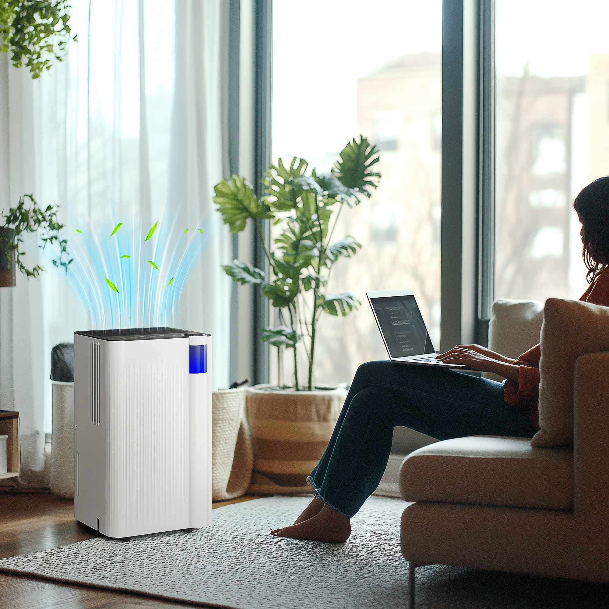 HOMCOM 25pints/Day Dehumidifier with Continuous Drainage, Timer, Dehumidifier for Condensation, Mould, Laundry Drying