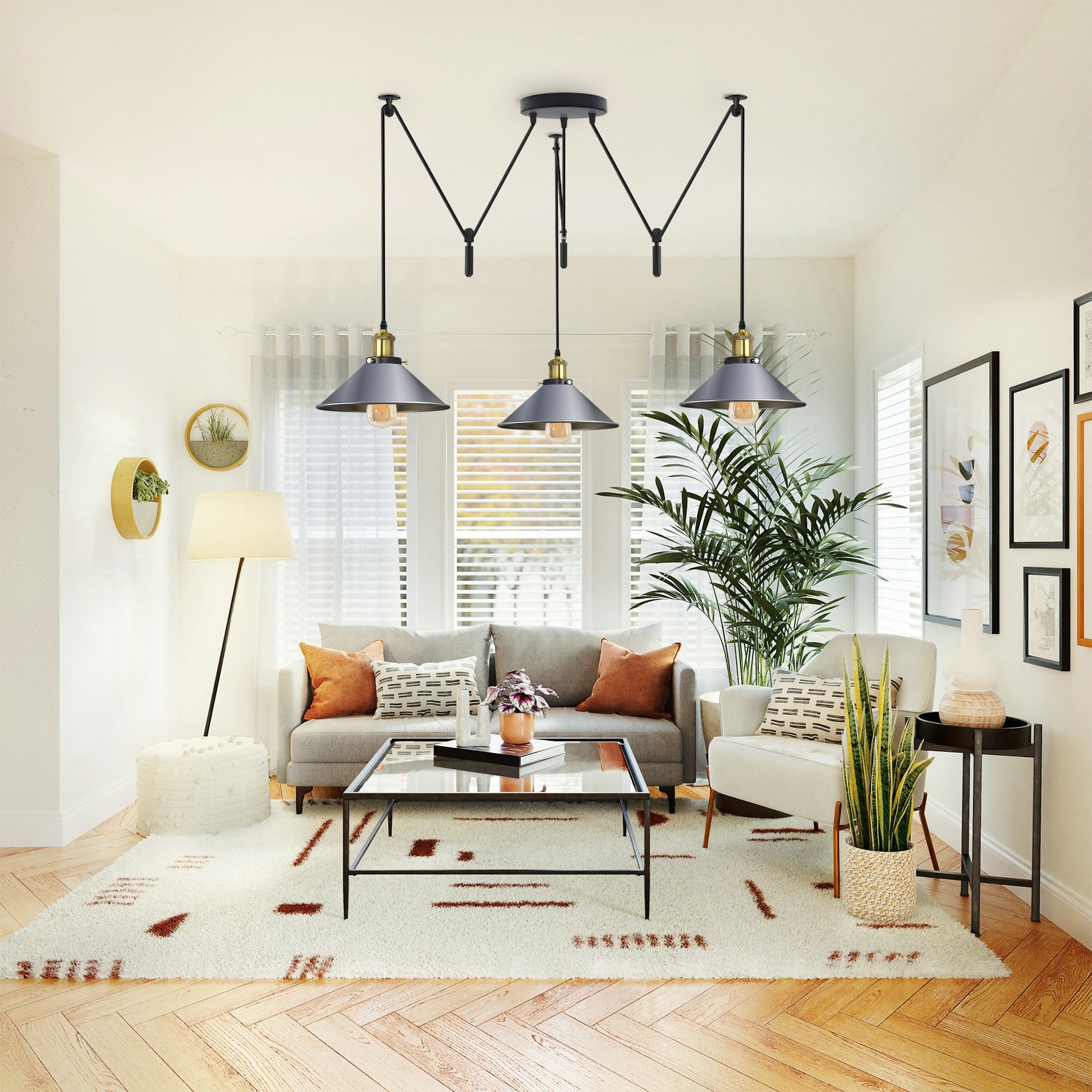 3 Head Cone Shape Spider Pendant Light~ 1757