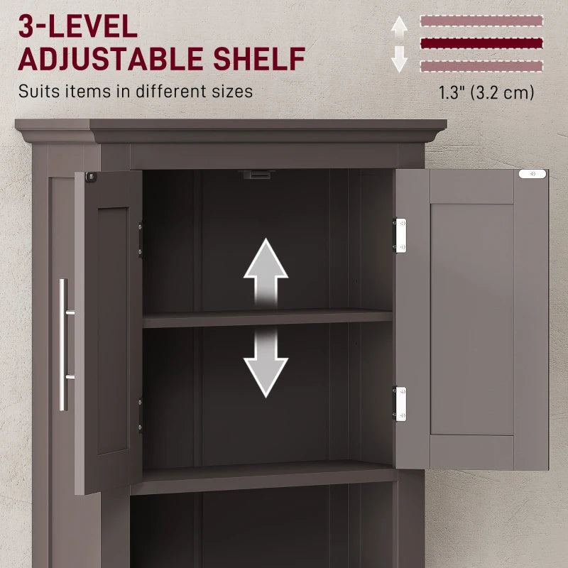 Bathroom Wall Cabinet, Medicine Cabinet, Toilet Storage Cabinet with Shelf for Living Room and Entryway, Brown