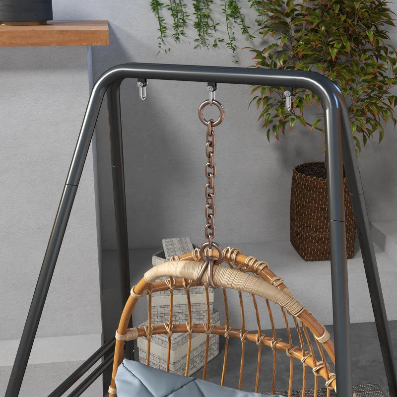 Hammock Chair Stand, Hanging Heavy Duty Metal Frame Hammock Stand for Hanging Hammock Air Porch Swing Chair, Egg Cahir, Indoor & Outdoor Use, 48.8" x 56.3" x 70.9" Black