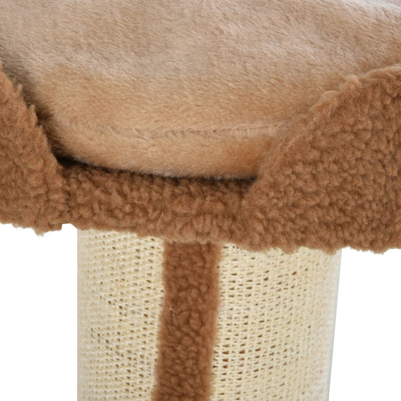 Cat Tree Kitty Tower with Sisal Mat Scratching Post, Cat Bed, Cushion, Perch, 18" x 18" x 36", Brown
