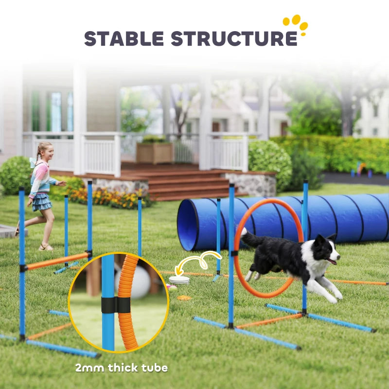 Dog Agility Training Equipment, 8PCS Dog Obstacle Course Starter Kit with Carrying Bag