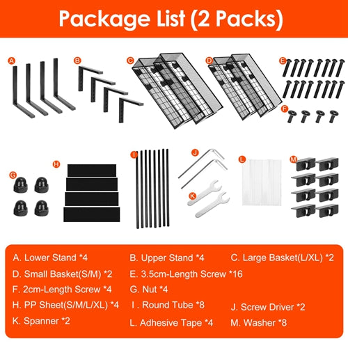 2Pcs Under Sink Organizer 2 Tier Pull Out Cabinet Baskets Storage Shelf Sliding Storage Drawers Rack with 5 Adjustable Height Mesh Baskets for Home Ki