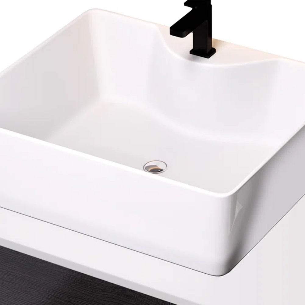 31.5 Inches Wall Mounted Single Bathroom Vanity With Engineered Stone Top