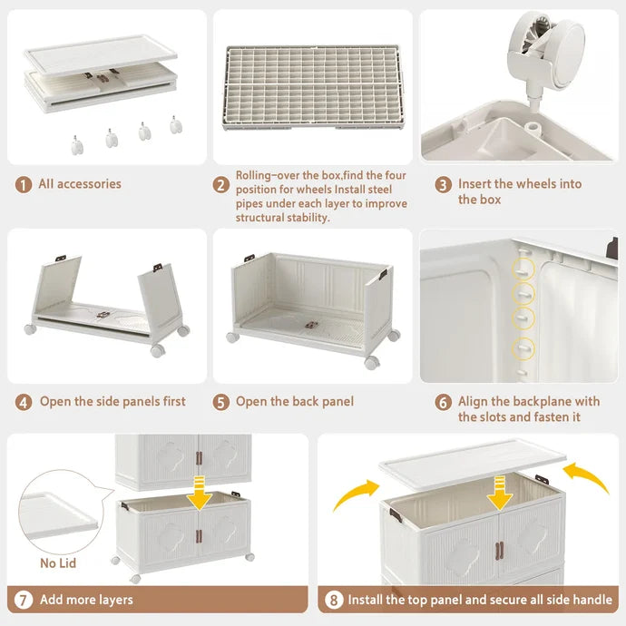 AECOJOY Super Large Foldable Storage Box with Lid