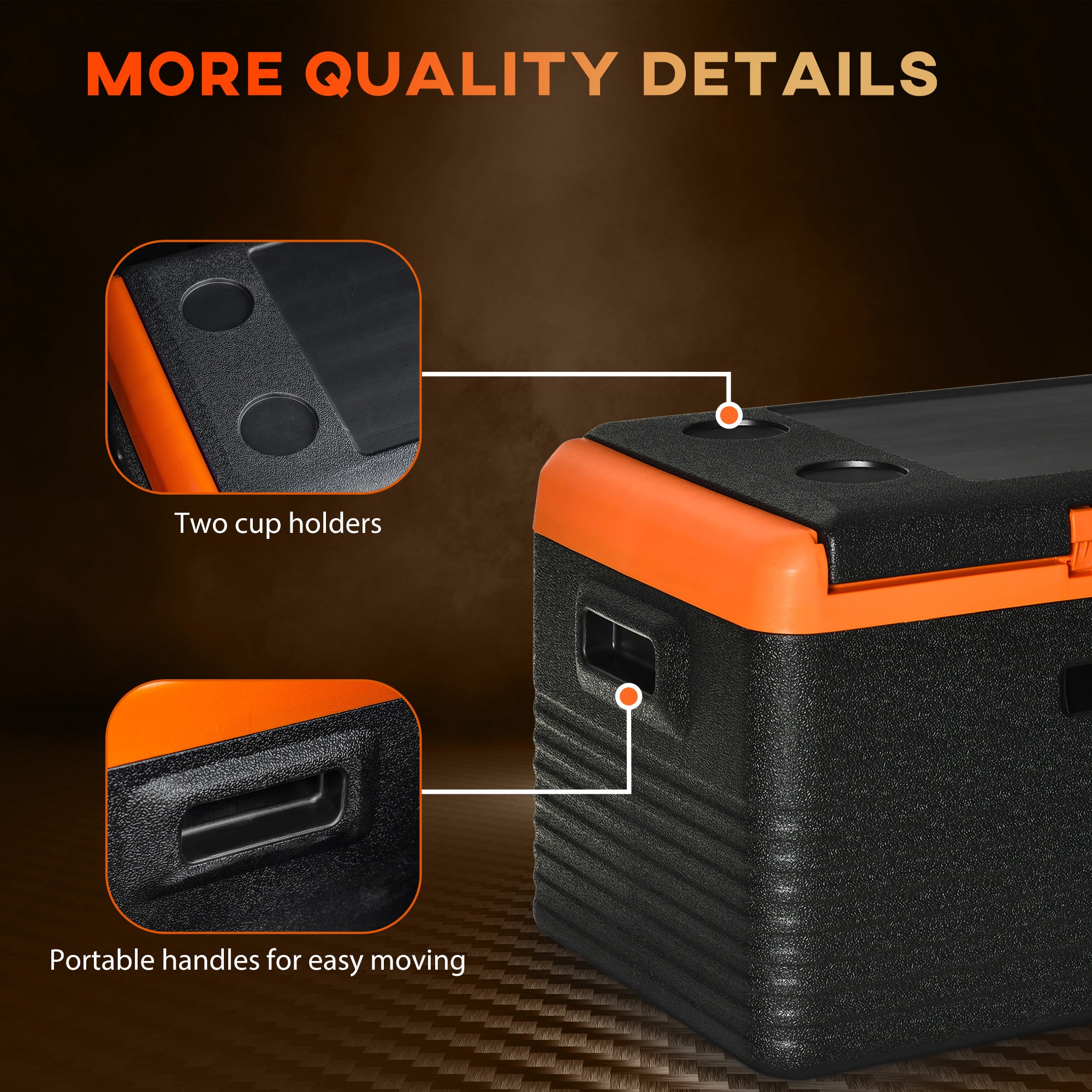 Outsunny Portable Chill: 32 Quart Compact Car Refrigerator Electric Cooler Box for Camping Picnic, 12/24V DC and 100-240V AC