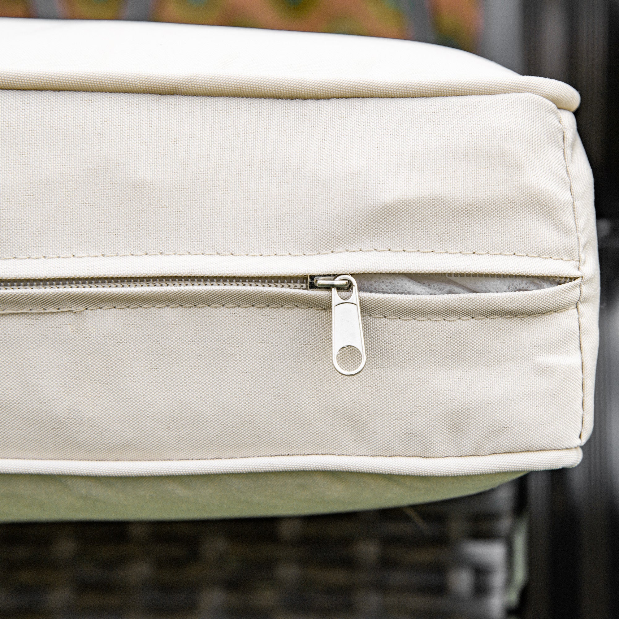 Outsunny Wicker Rocking Chair Outdoor with Cushions for Garden Patio Backyard Khaki