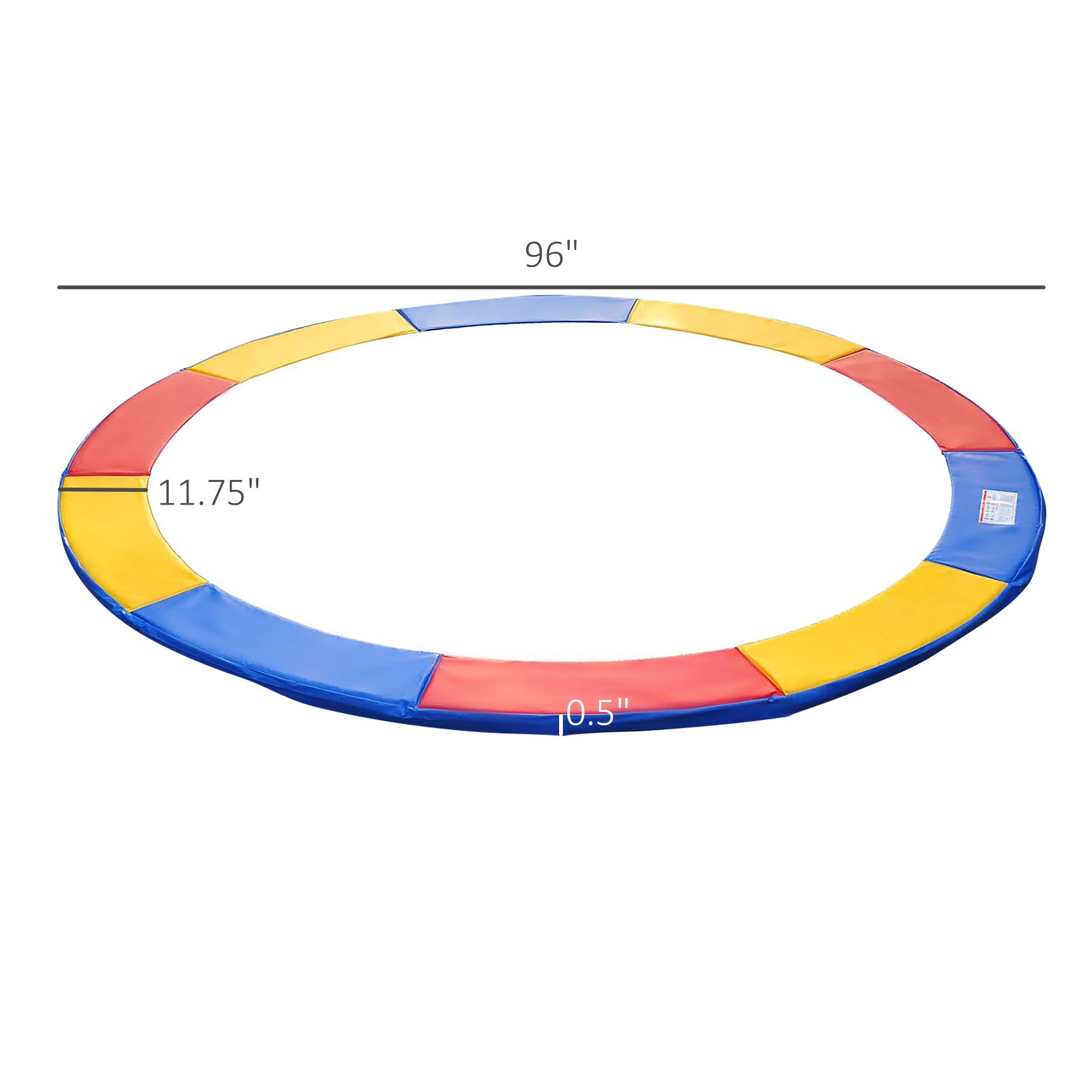 HOMCOM 8ft Trampoline Pad Safety Foam Replacement Jump Cover Colorful