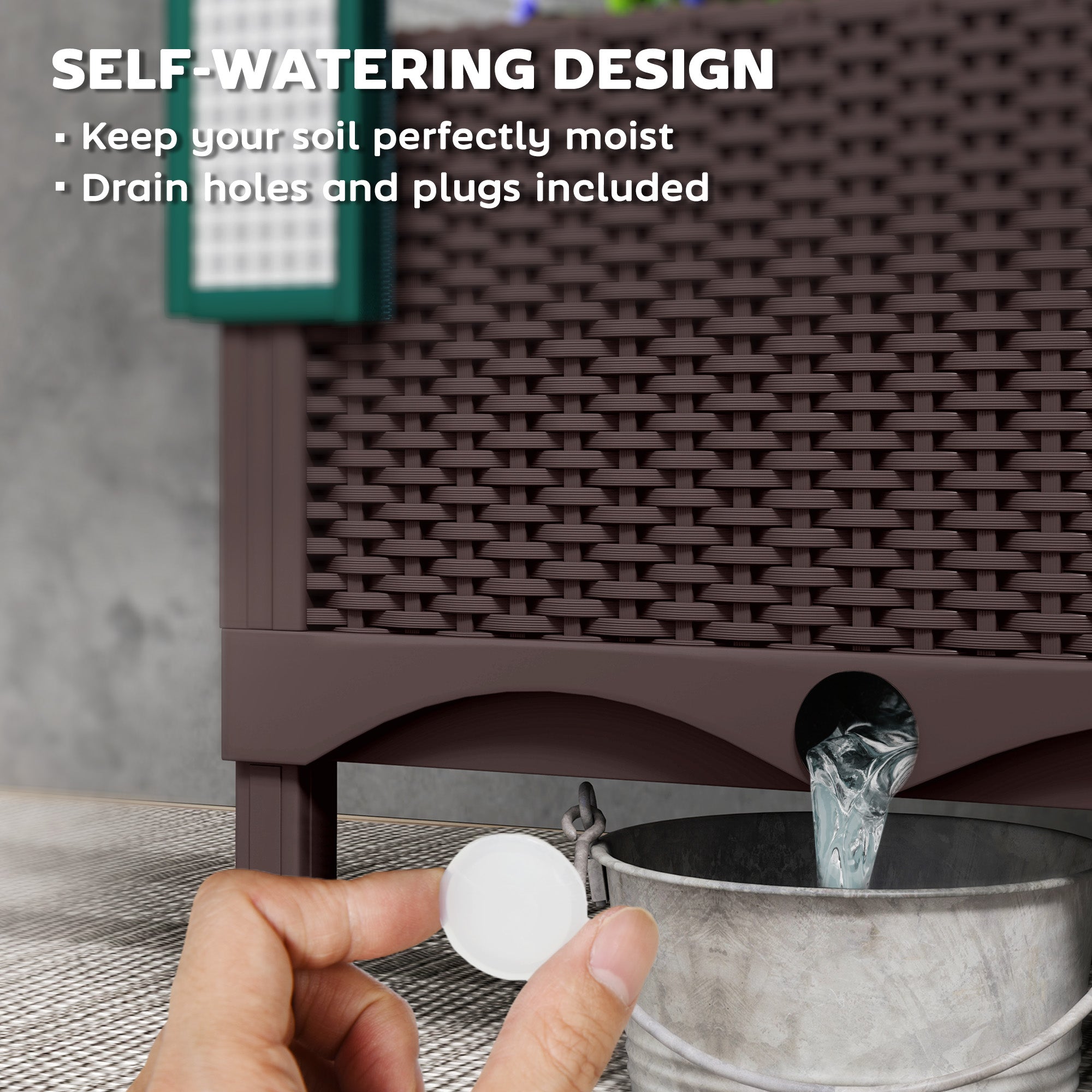 Outsunny Raised Garden Bed Kit with Trellis, Plastic Raised Flower Bed with PE Cover and Zipper Door, 47 x 16 x 50 inch