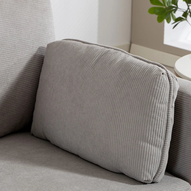 Loveseat Sofa, 55" Small Sofa Couch with 2 Pillows, Metal Legs for Living Room, Bedroom, Apartment, Grey
