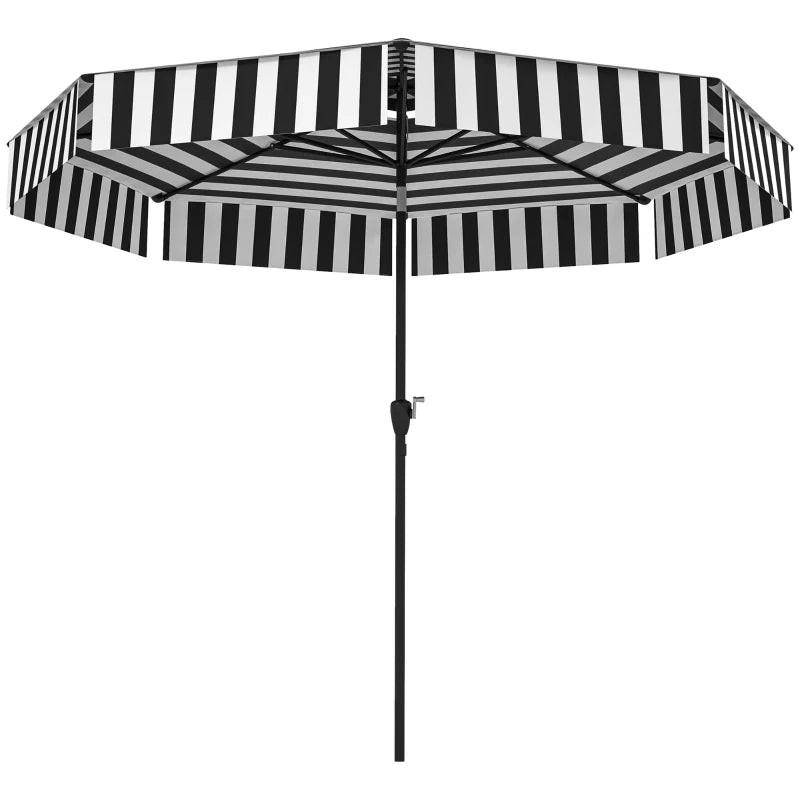 8.6 ft Patio Umbrella, UPF 30+ Outdoor Market Table Umbrella Parasol with 2-Tier Vent, Crank, 8 Ribs, Tilt, Black