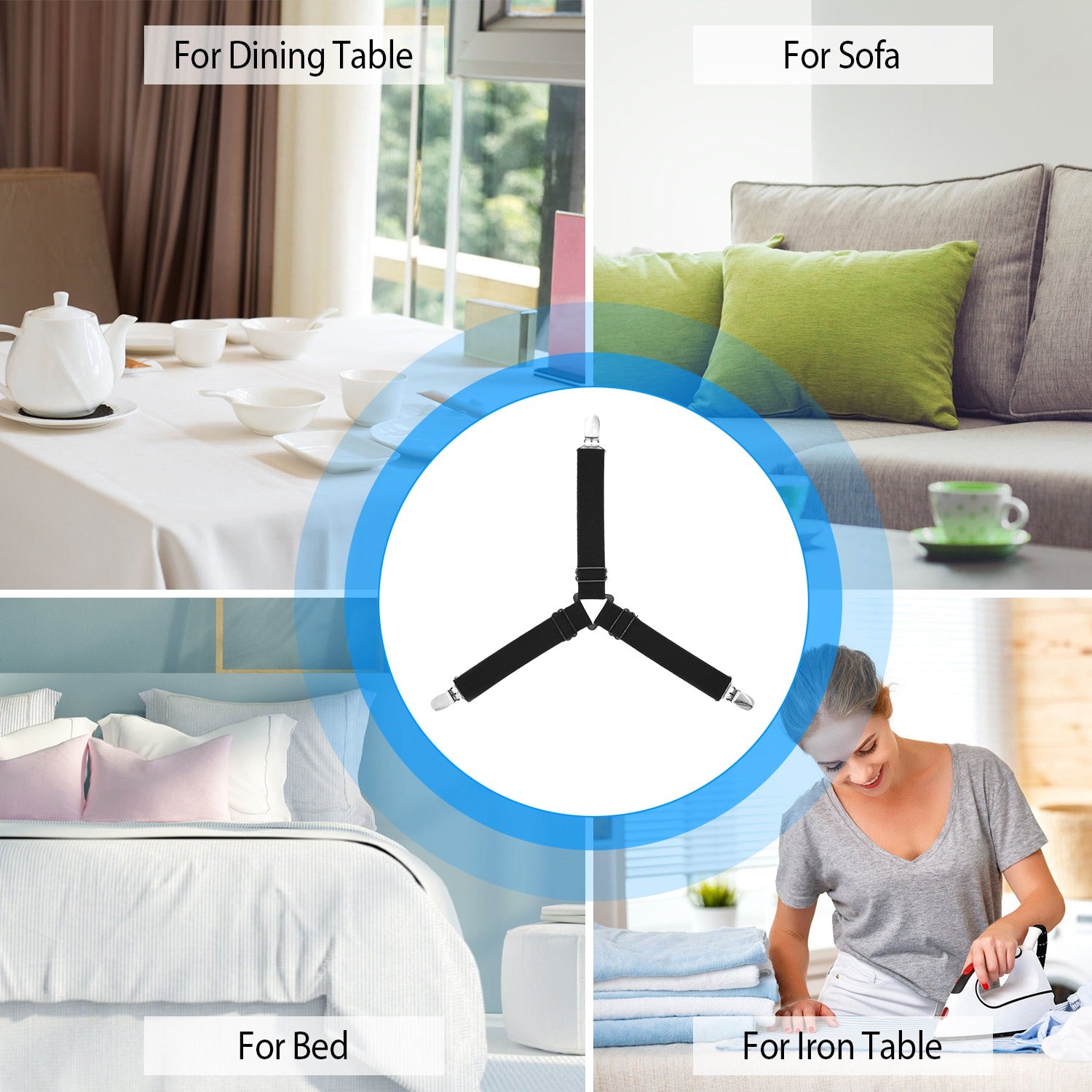 4Pcs Bed Sheet Fastener Holder Triangle Mattress Suspender Straps Grippers Clip For Covers Sofa Cushion