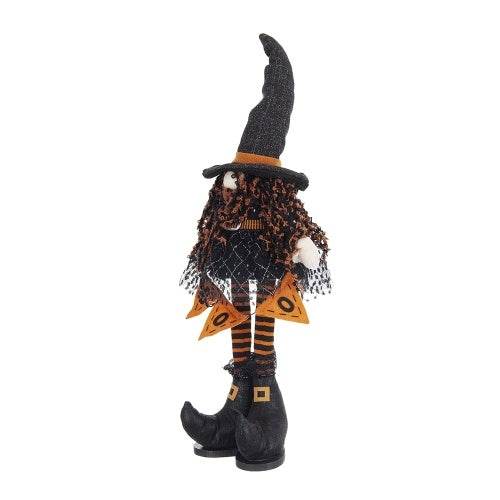 8.3x5x24 Fabric Standing Gnome W Orange Banner Spring Body, For Halloween Decor