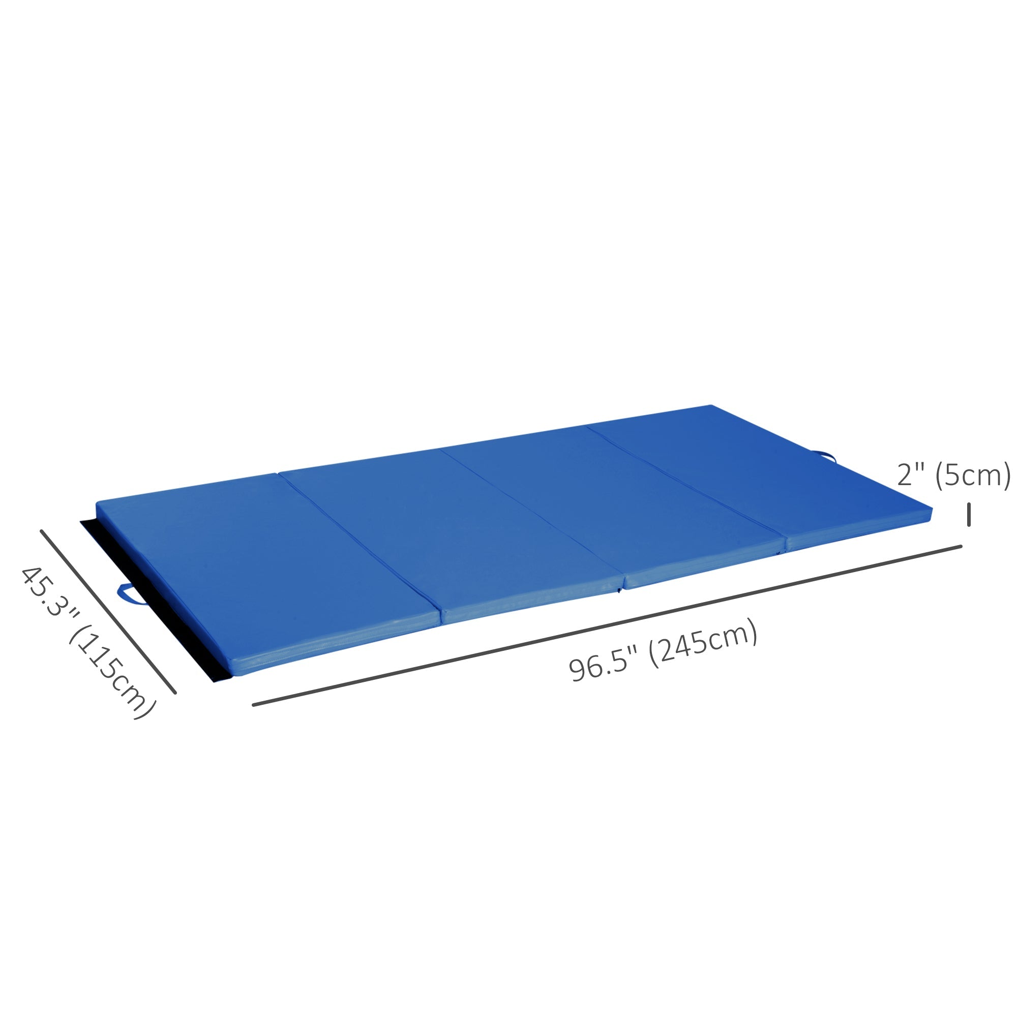 Soozier 4ft x 8ft Gymnastics Mat Tri-Fold Exercise Tumbling Pad with Handles for MMA Martial Arts Stretching Blue