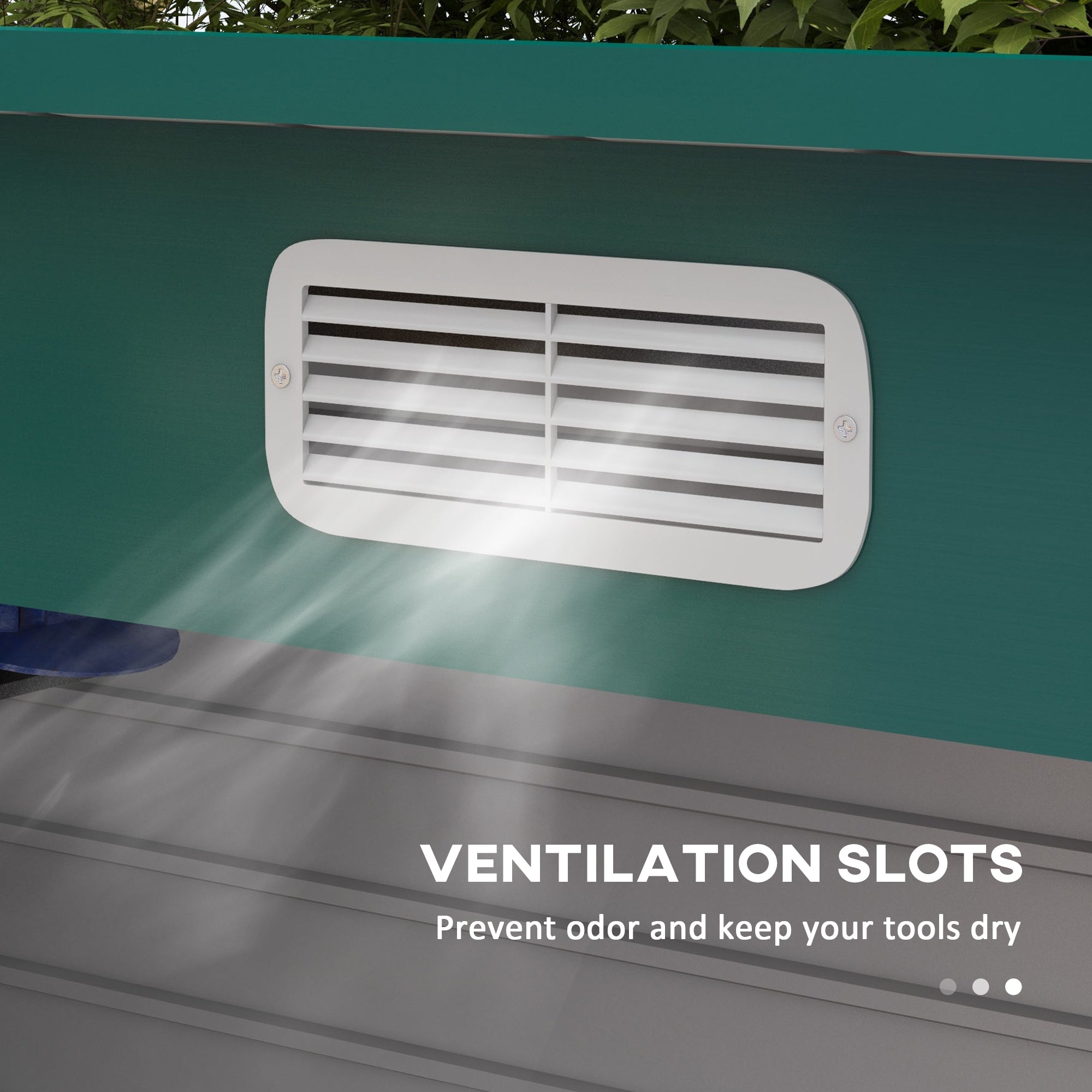 Outsunny 8 x 4FT Galvanized Garden Storage Shed, Metal Outdoor Shed with Double Doors and 2 Vents, Green