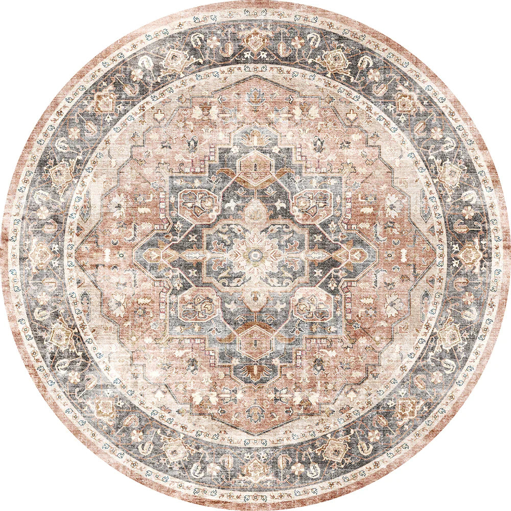 Riverra Terracotta Black Rug
