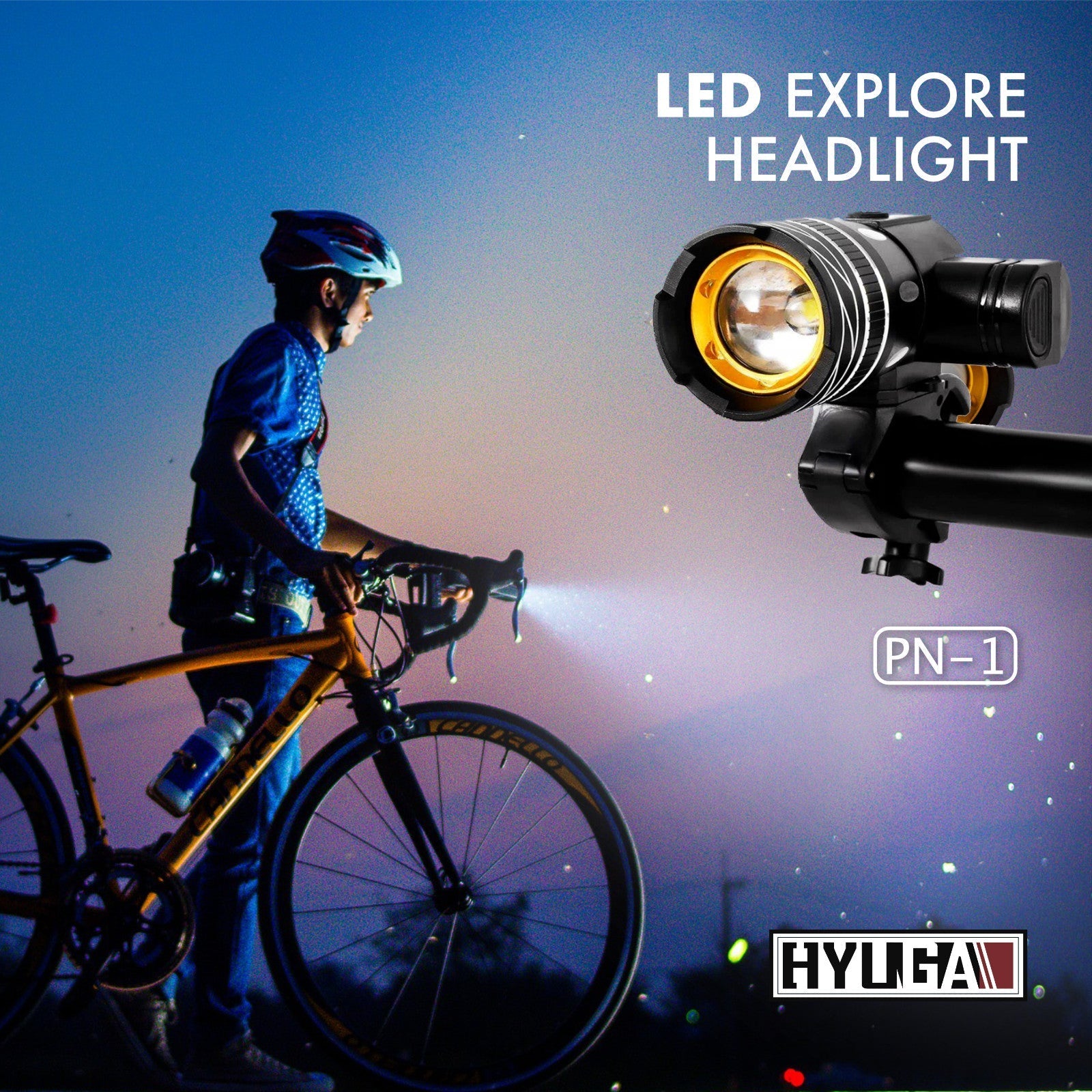 Bicycle LED Explore Headlight Flashlight PN-1 Outdoor Use, Super Bright T6 LED Rechargeable