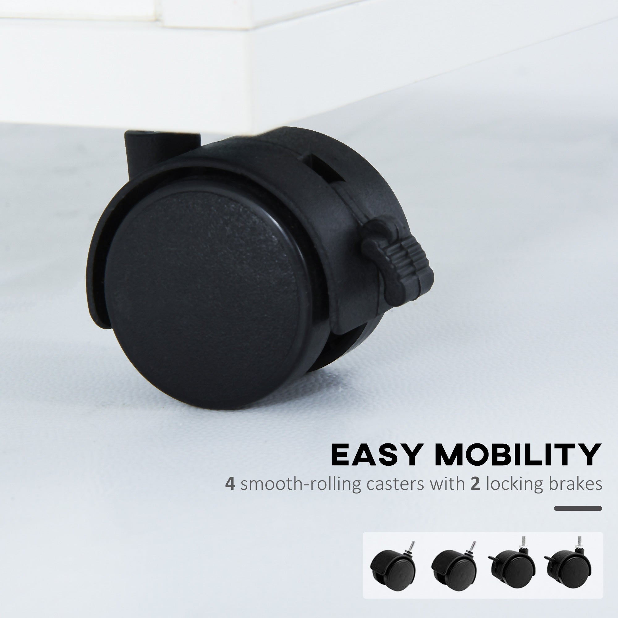 HOMCOM Mobile Vertical Filing Cabinet 24" with Drawer and Wheels - Essential Office Storage Cabinet in White