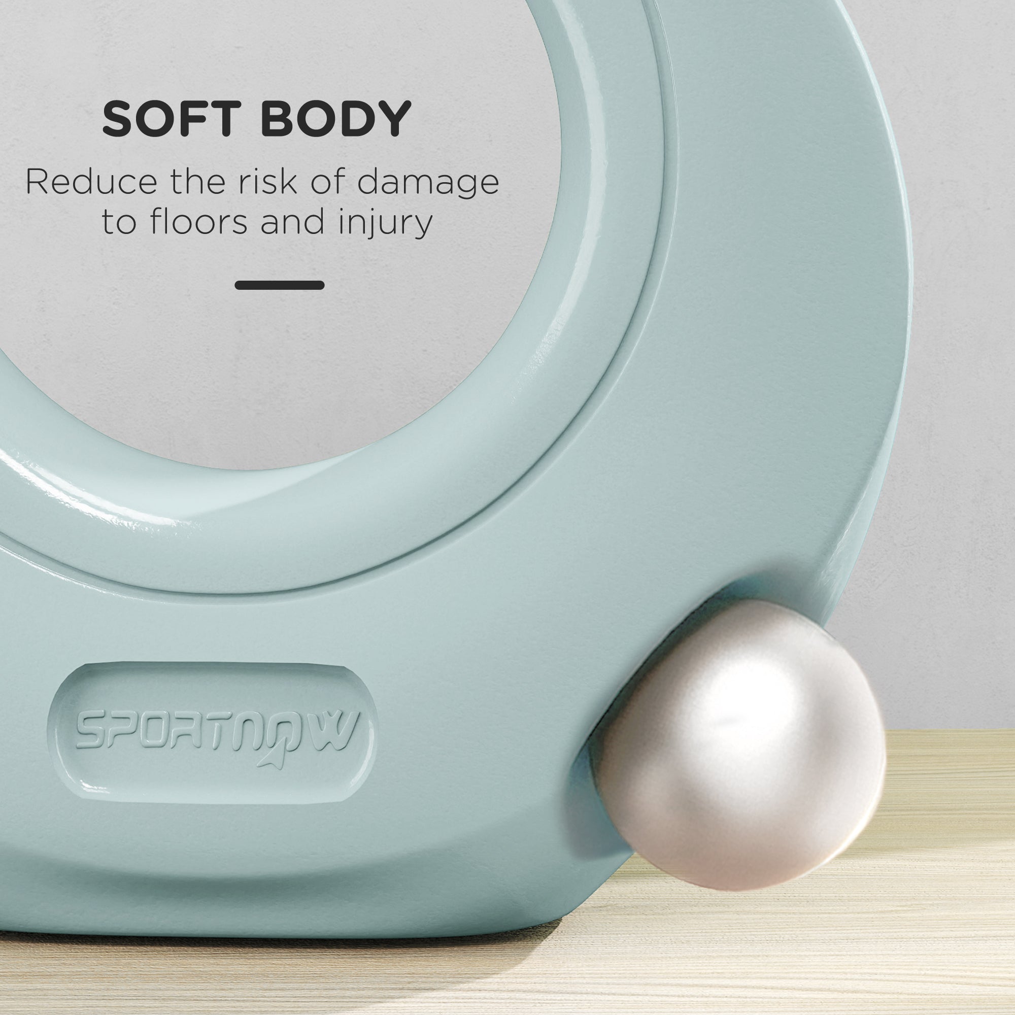 Soozier 22lbs Kettlebell, Soft Kettle Bell with Wide Handle for Home Gym Weight Lifting and Strength Training, Light Grey