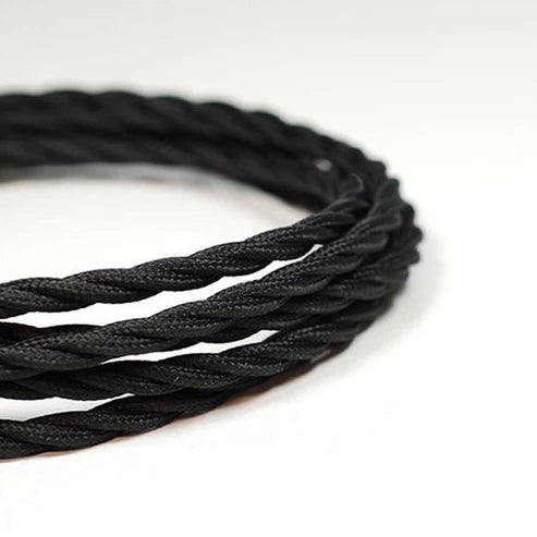 Flexible Cable 3 Core Twisted Fabric Black ~ 2072