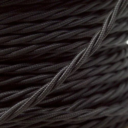 Flexible Cable 3 Core Twisted Fabric Black ~ 2072