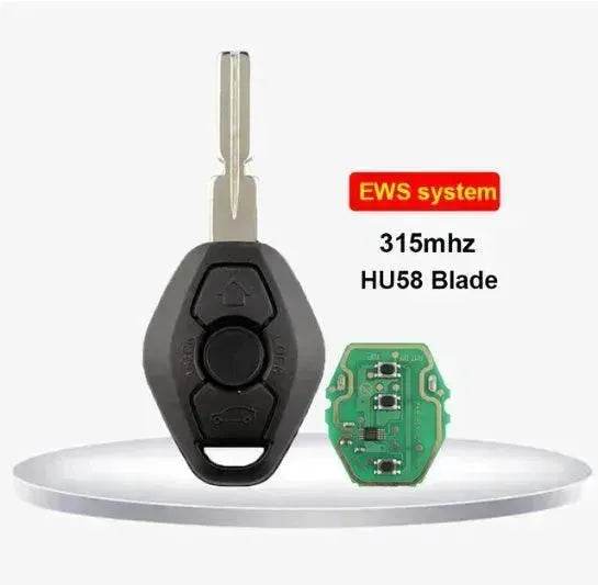 BMW EWS 3 Key Straight Board Replacement Remote Fob Key 315/433 MHZ ID44 HU58 Chip