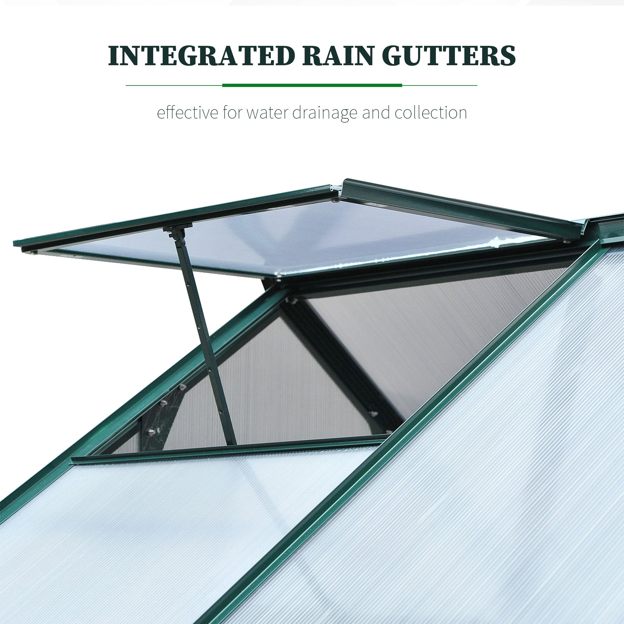 Outsunny 6.2' x 6.3' x 6.6' Clear Polycarbonate Greenhouse Large Walk-In Green House Garden Plants Grow Galvanized Base Aluminium Frame